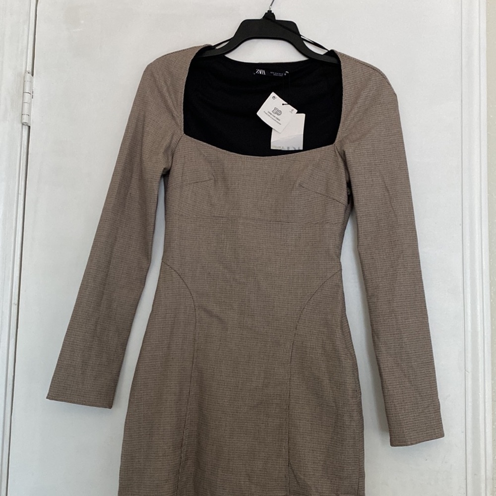 Zara Long Sleeve Plaid Dress - Picture 7 of 8